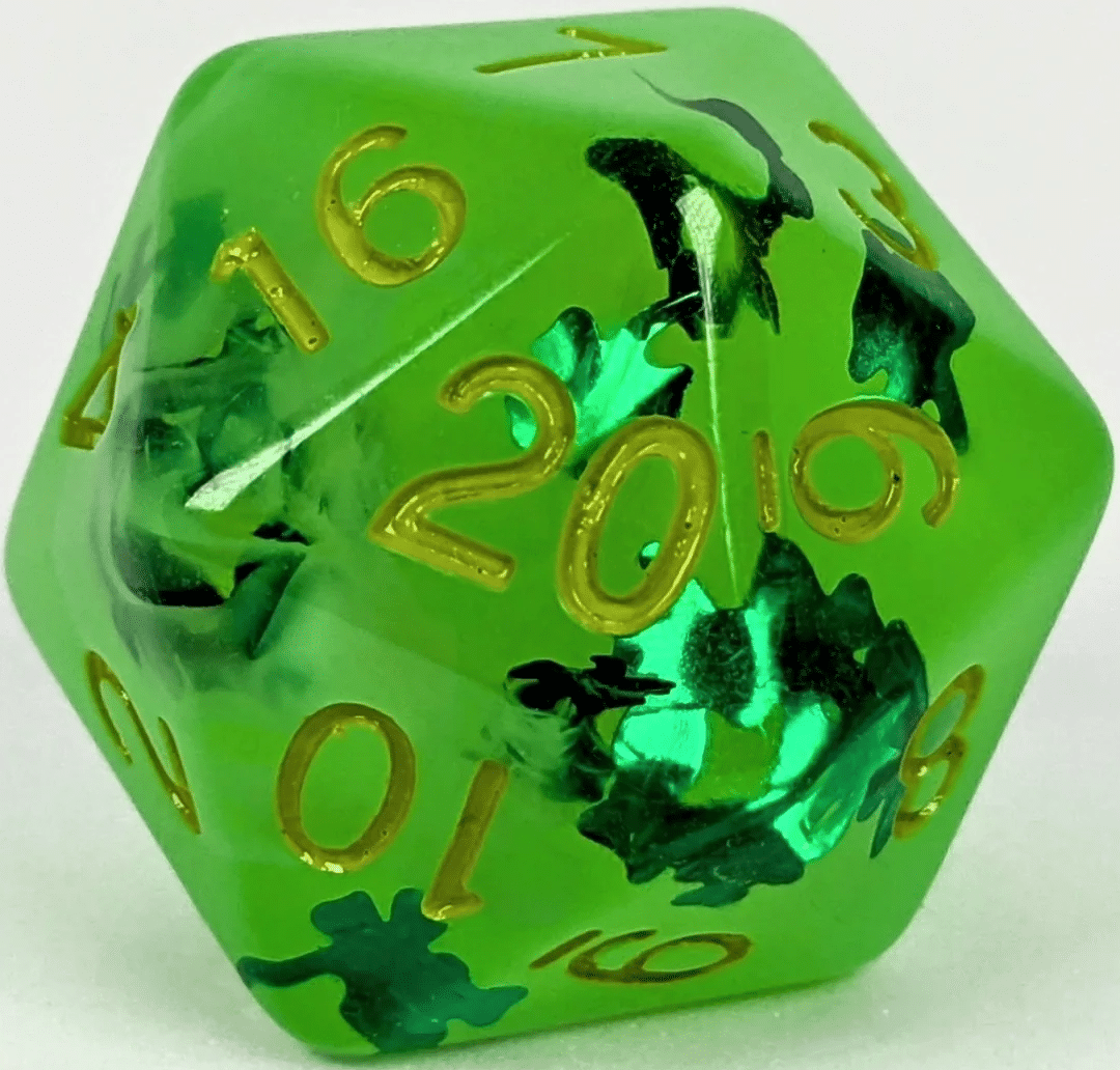 Roll 4 Initiative Leprechaun with Symbol XL D20 30mm image 0